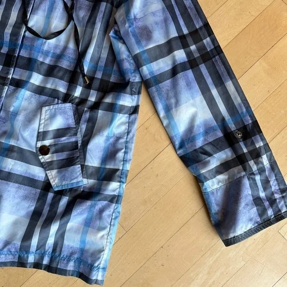 ANGEL brand blue plaid rain/wind jacket, S CB 2184 - Picture 4 of 8